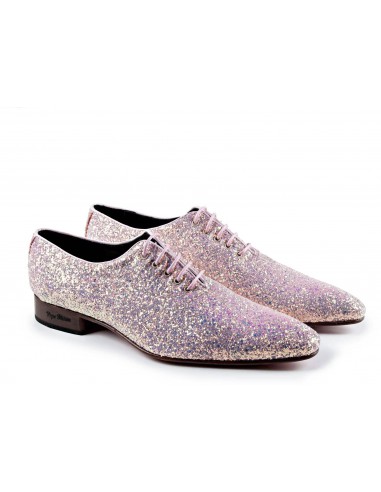 Chaussures homme glitter rose poudré