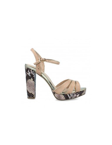 Sandales nude  talon serpent