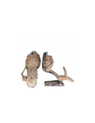 Sandales nude talon serpent