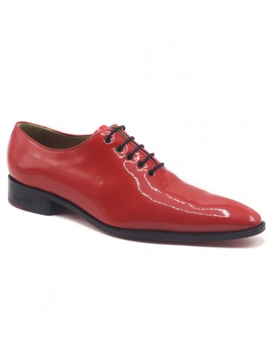 Chaussures homme vernis rouge métal