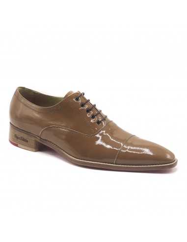 Chaussure homme cuir verni taupe