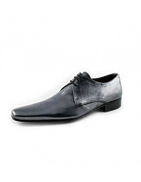 Chaussures homme cuir gris argent