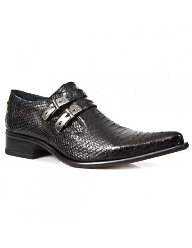 Chaussures homme serpent noir bout...