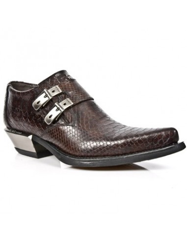 Chaussures homme rock serpent marron