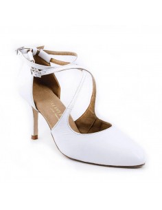Escarpins blanc lanières...