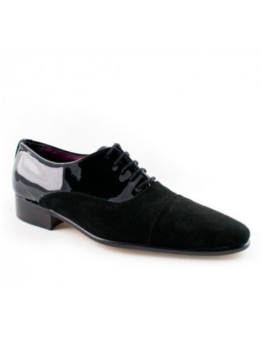 Chaussure ville homme daim et verni noir