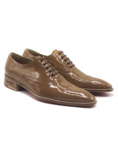 Chaussures homme vernis camel 2