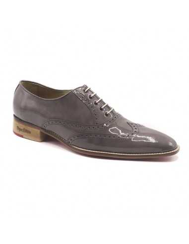 Chaussures homme verni taupe full brogue