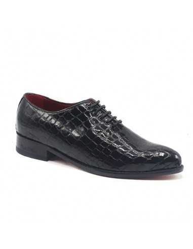 Chaussures Oxford cuir croco verni