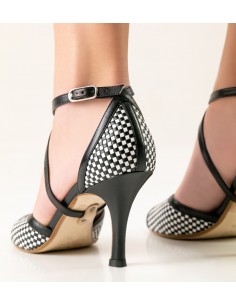 Escarpins cuir noir et blanc 2