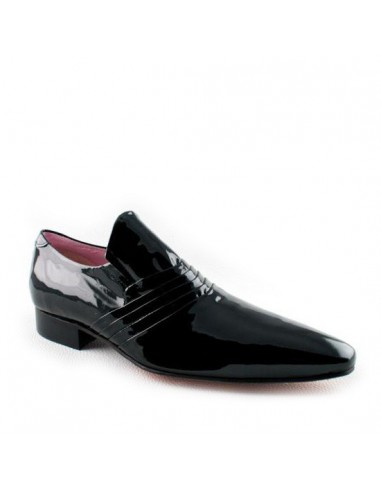 Chaussures de Ville en Cuir Brillant Noir à bouts pointus Homme Classique Chic 