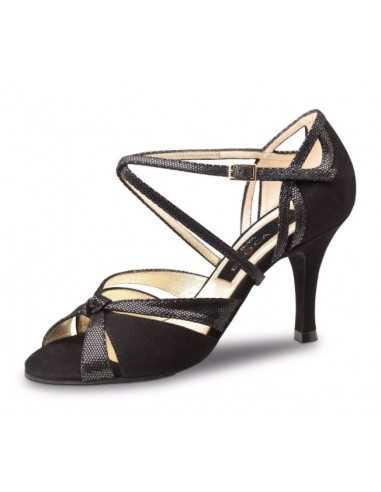 Chaussures daim noir brillant chics