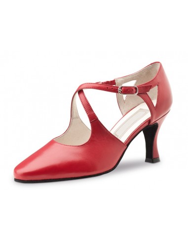Chaussures en cuir rouge bout fermé