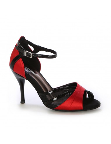 Chaussure de danse noir et rouge femme
